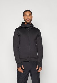Didriksons ACKE FULLZIP  - Majica s kapuljačom i patentnim zatvaračem - black