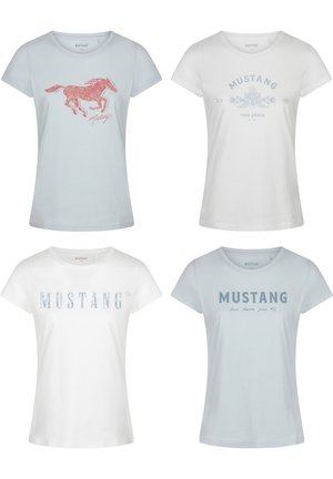 ALEXIA C LOGO 4ER PACK - T-shirt print - light blue