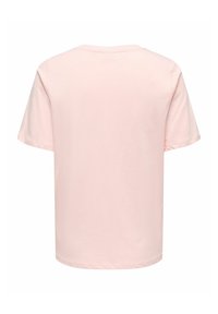 Lyserød bomulds t-shirt med korte ærmer og rund halsudskæring. Enkelt design, glat tekstur og afslappet pasform uden synlig branding.