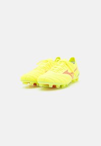 Mizuno MORELIA NEO IV B ELITE RUN ON - Nogometne kopačke za čvrstu podlogu - safety yellow/fiery coral
