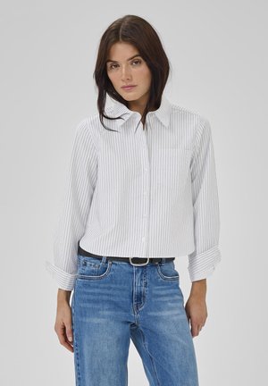 Button-down blouse - pearlblue stiped