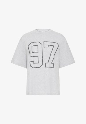 PULZ, PZARYA - Printtipaita - medium grey melange