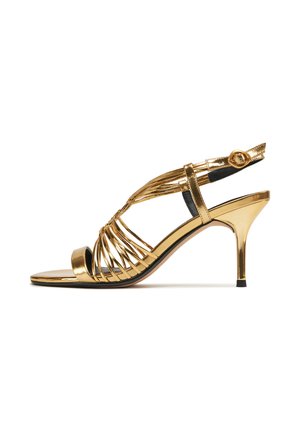 Sandali z visoko peto - golden