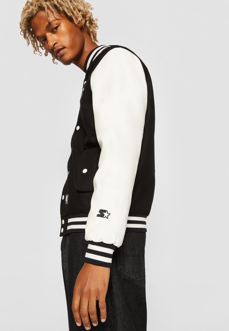 varsity jacket chamarra blanco y negro Starter COLLEGE Chaquetas bomber black/white/negro