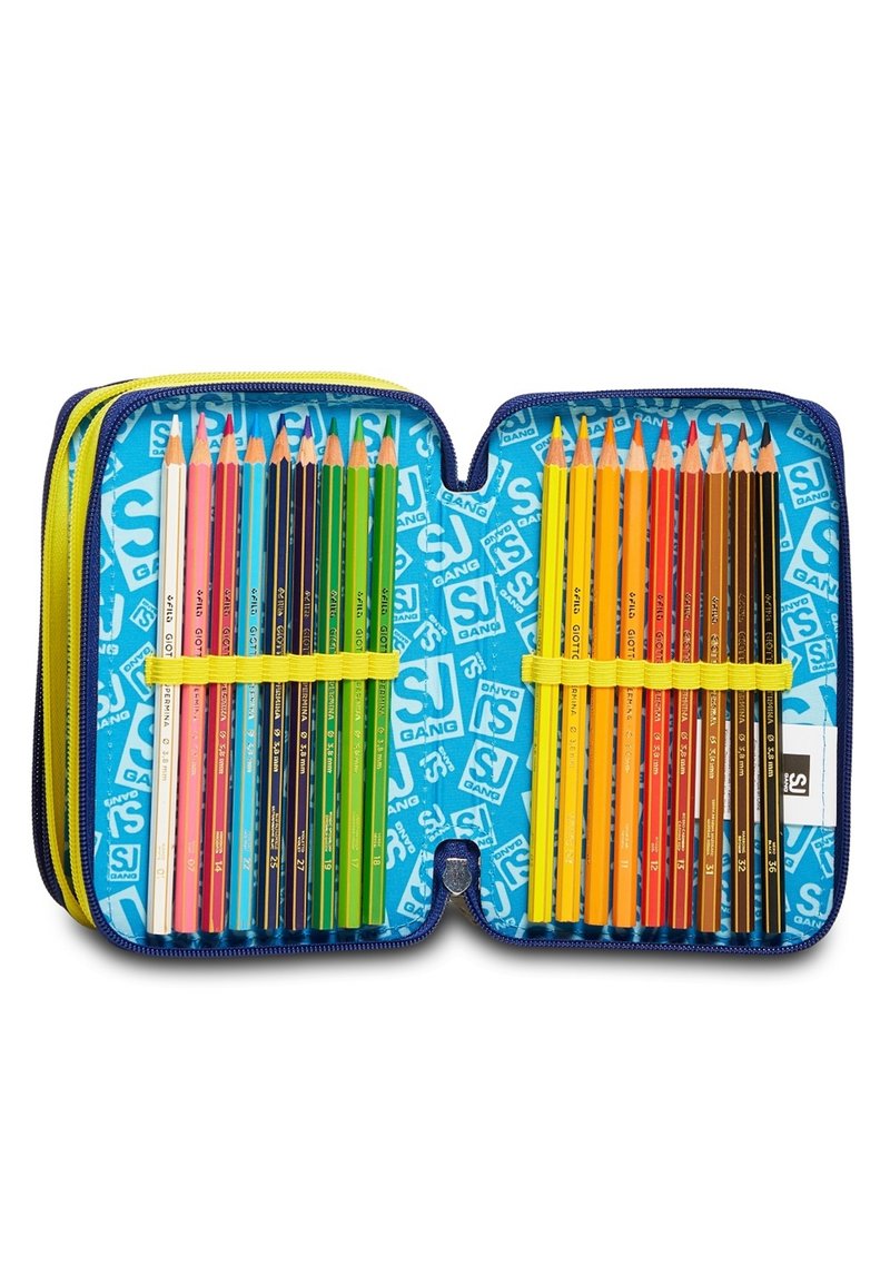 Astuccio Seven Crew 3 Scomparti Blu Con Matite E Penne - Kit Scuola Completo - Foto 4