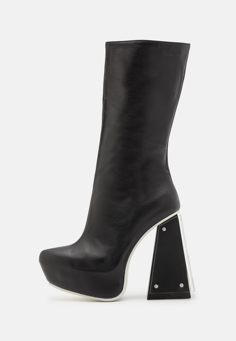 Bottines Pliantes Femme - Talons Hauts Élégants - Cuir Souple - Bottes Longues D'Hiver & Automne - Style Cowboy Rétro