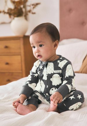 Next, REGULAR FIT - TWO WAY ZIP BABY SLEEPSUIT - Pyjamas - grey halloween ghost