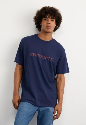 Carhartt WIP SCRIPT - Camiseta estampada - air force blue/malbec