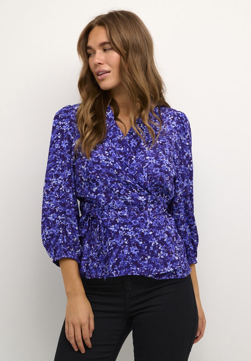 Kaffe KABINA WRAP Blouse purple flower print/violet ZALANDO.FR
