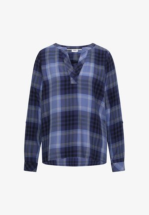 Cecil, LANGARM TUNIKA MIT KAROMUSTER - Blusa - urban dark blue