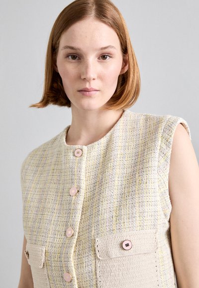 sandro VESTE - Waistcoat - jaune/ecru