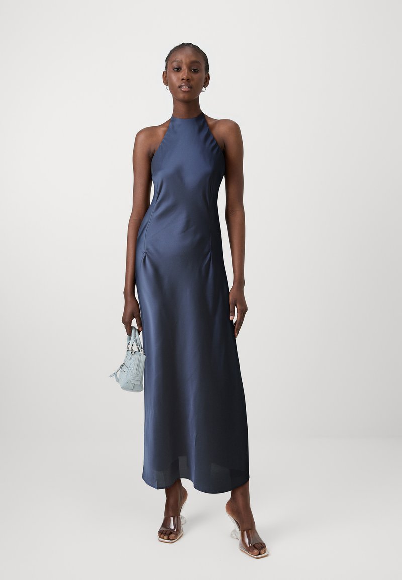 dark blue halter neck dress Elyna Slinky Halter Maxi Dress - Navy main image 1