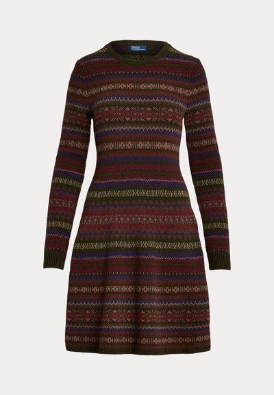 Polo Ralph Lauren FAIR ISLE WOOL BLEND SWEATER DRESS - Obleka/pulover - olive multi