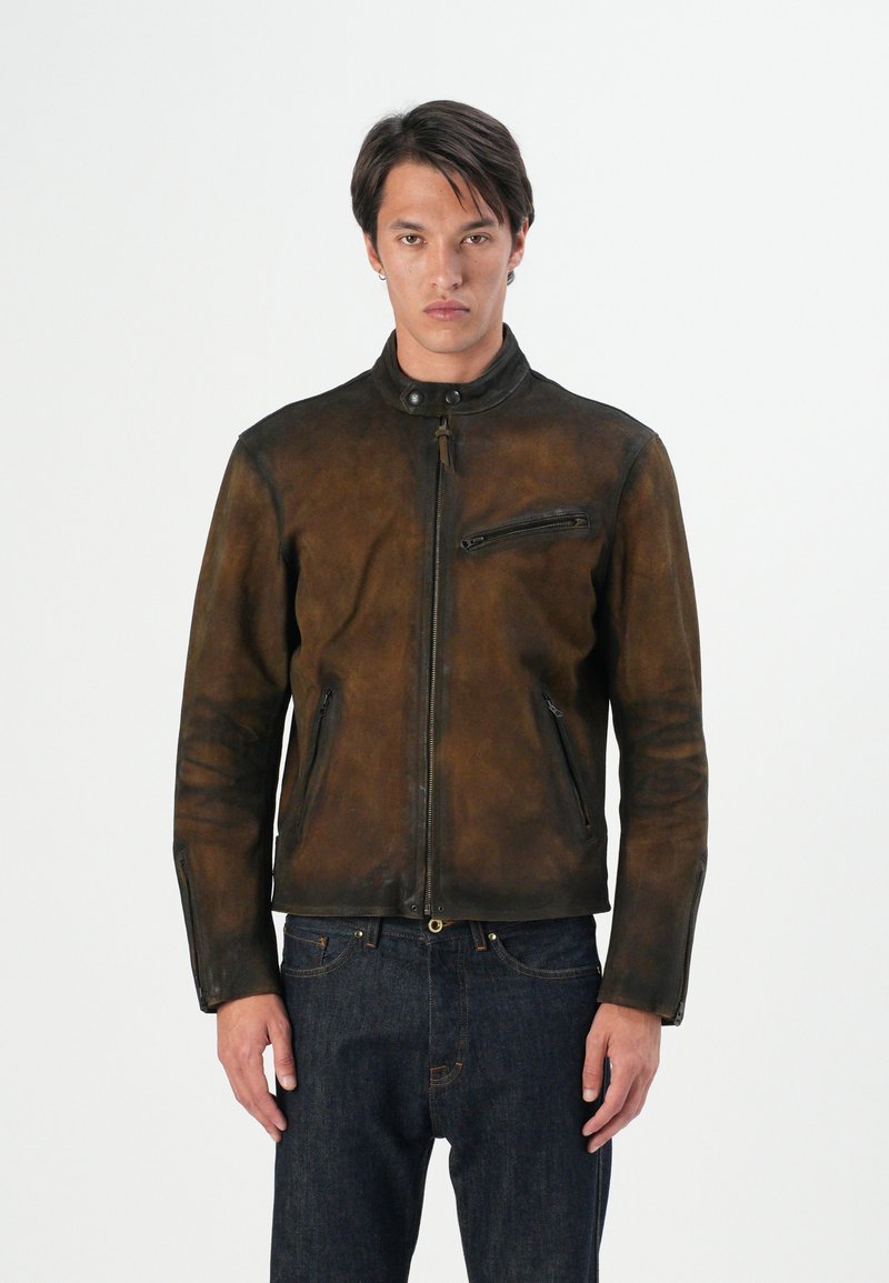 Polo Ralph Lauren Leren jas beige mêleerd