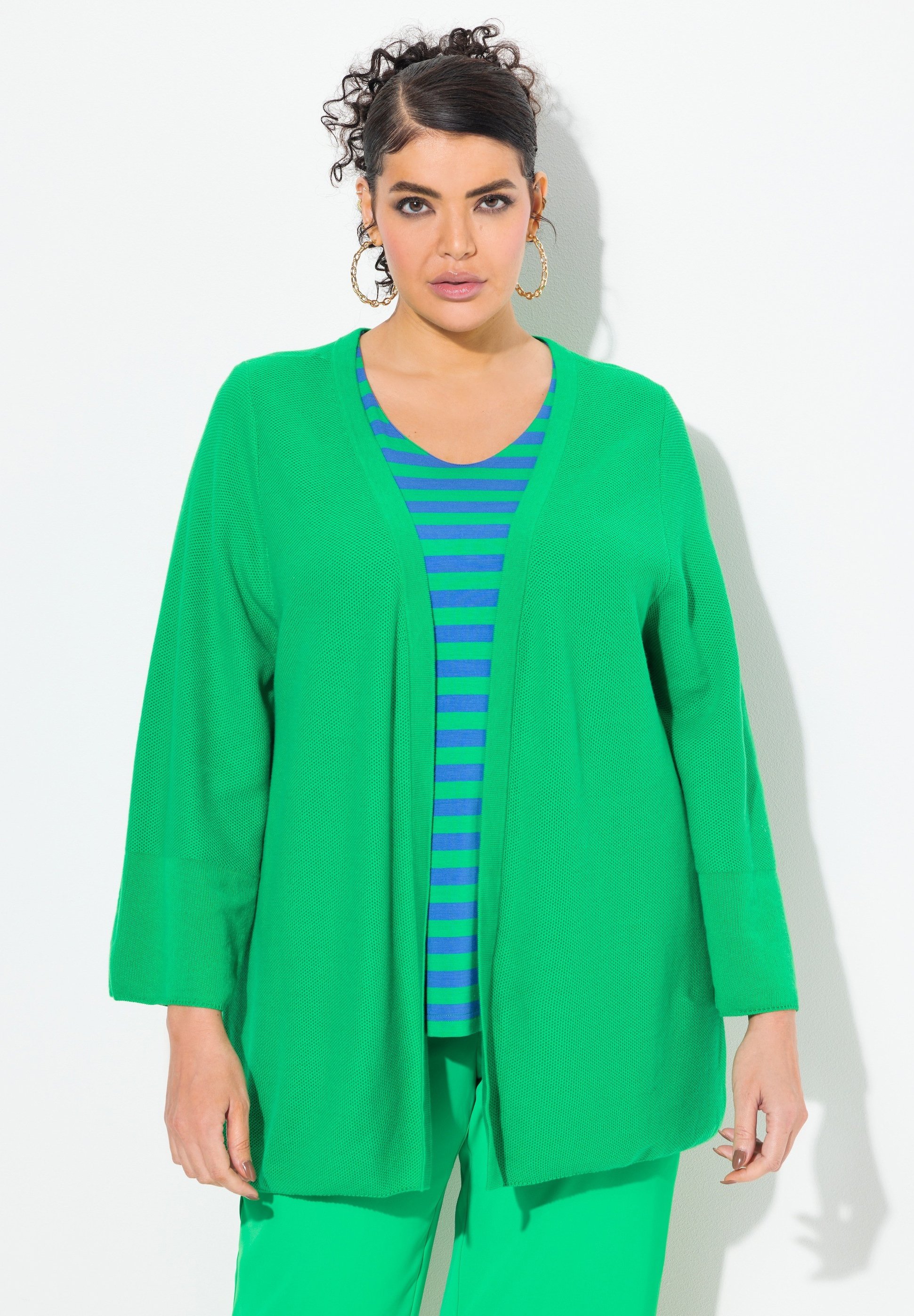 Ulla Popken Strickjacke natural green/hellgrün