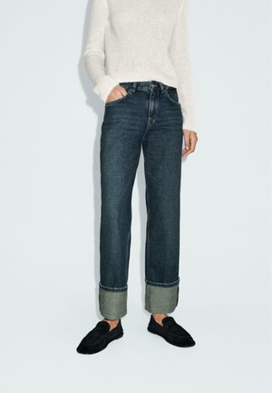 WIDE-FIT CROPPED WITH POCKETS - Jeans baggy - blue