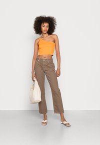 ONLY ONLRIKKE ONE SHOULDER TEE 2 PACK - Top - flame orange / white