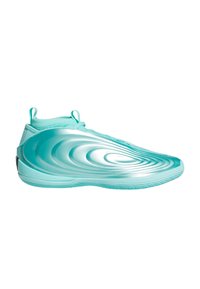 Τυρκουάζ slip-on αθλητικό παπούτσι με υφαντό, κυματιστό σχέδιο στο πλάι και πλεκτό πέλμα στον αστράγαλο.