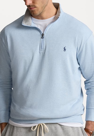 Polo Ralph Lauren Big & Tall LUXURY JERSEY QUARTER ZIP PULLOVER - Ilgarankovis viršutinės dalies drabužis - office blue heather