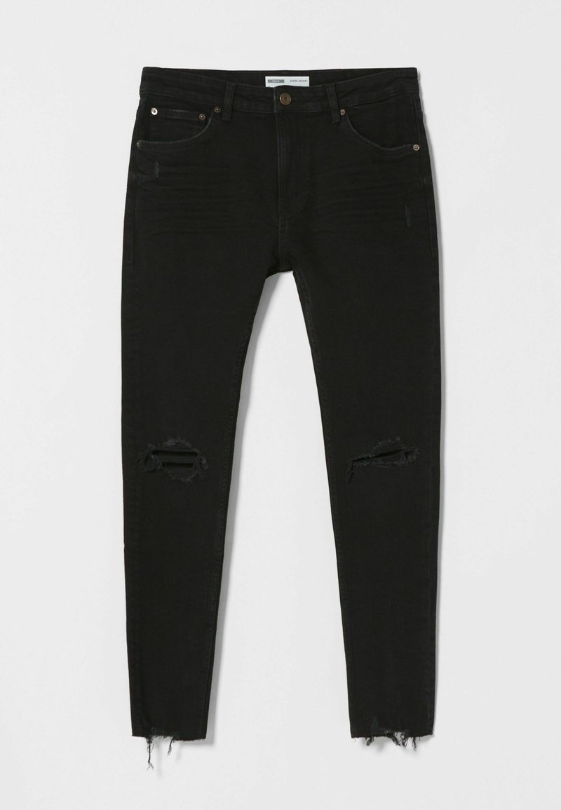 Bershka Slim fit jeans zwart Bershka Slim fit jeans zwart