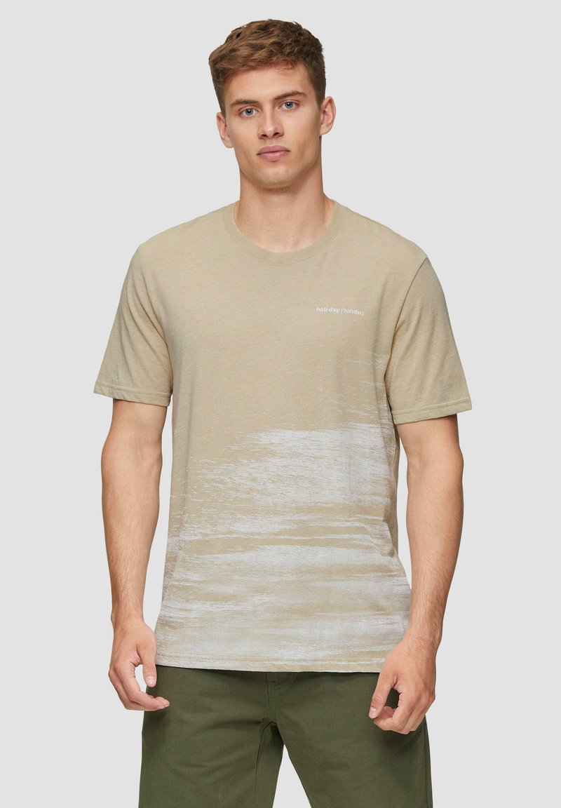 QS T-shirt print - beige