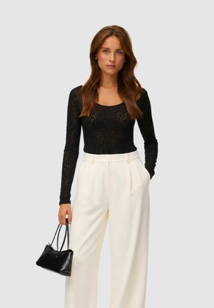 Vero Moda, VMFLORA LS 2-WAY LACE TOP JRS NOOS - Camicetta - nero