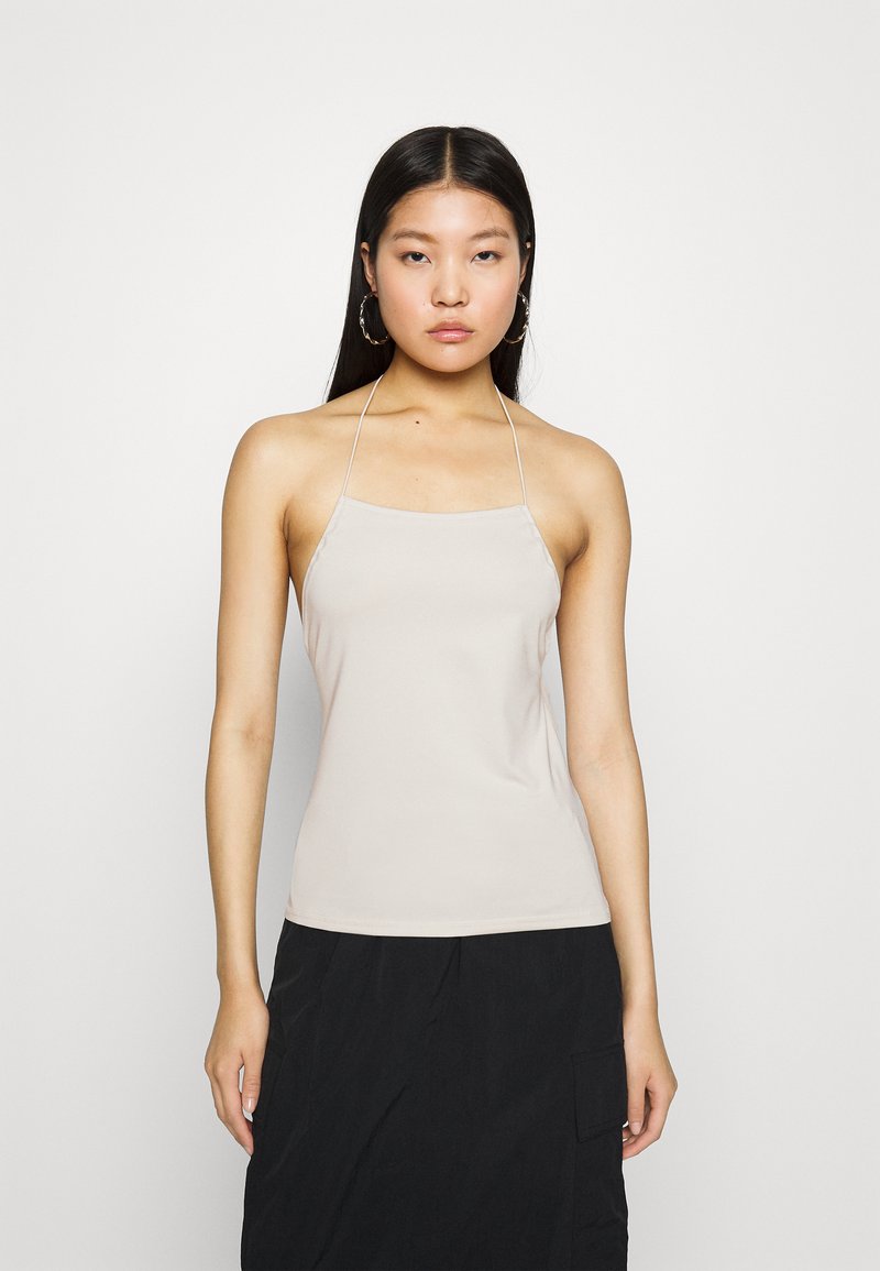 Weekday SHANI DRAWSTRING HALTER Top off white/blanco Zalando.es