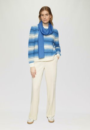 GESTREIFTER MIT FRANSEN - Scarf - royalblau