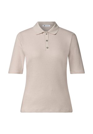 Street One, POLOSHIRT IM STRICK-LOOK MIT RIPPSTRUKTUR - Polo - clay sand mel.