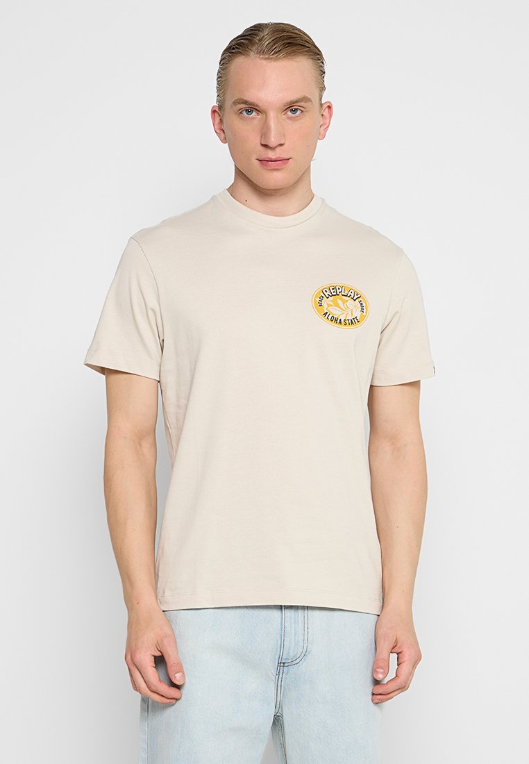 Replay T-shirt print beige