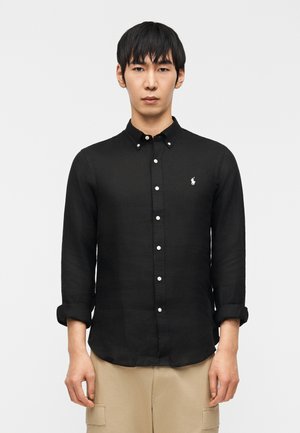SLIM FIT LINEN SHIRT - Chemise - black