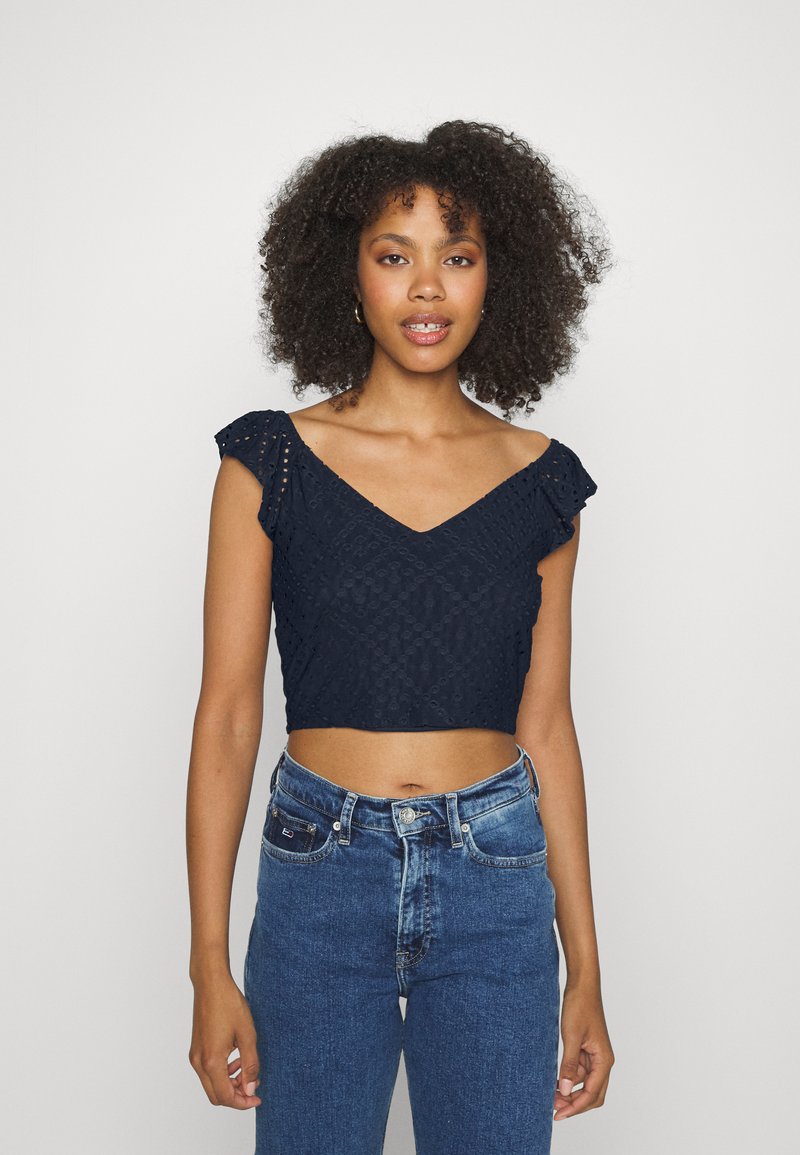 Vero Moda VMTASSA CROP - T-shirt estampada - navy blazer