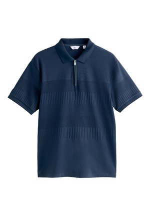 Next, REGULAR FIT - BLOCK TEXTURE ZIP NECK  - Pikeepaita - navy blue