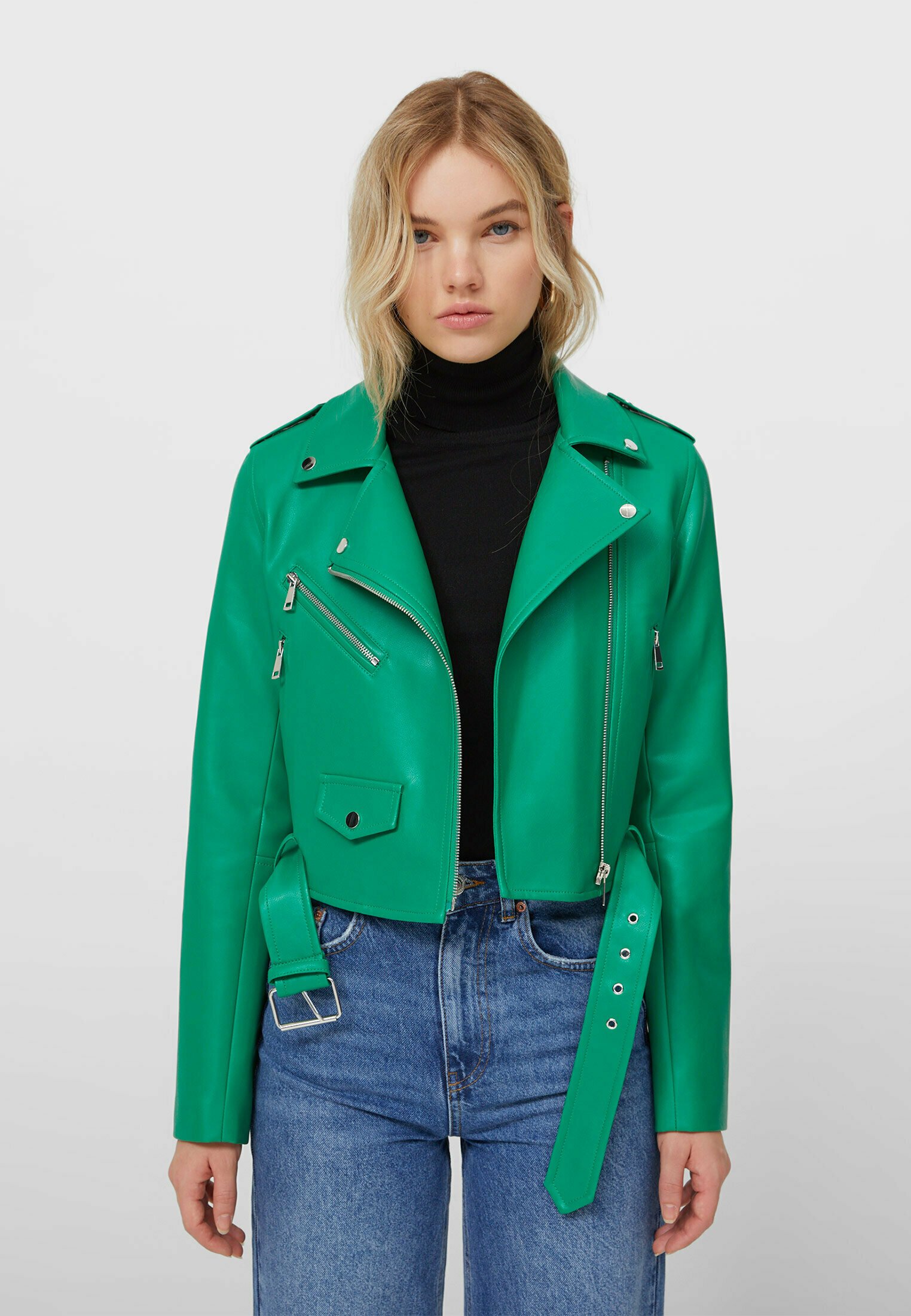 matalan green biker jacket