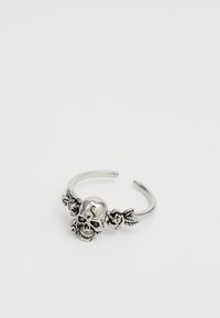 SKULL & ROSE FLOWER CUSTOM-CAST BAND UNISEX - Anello - silver-coloured