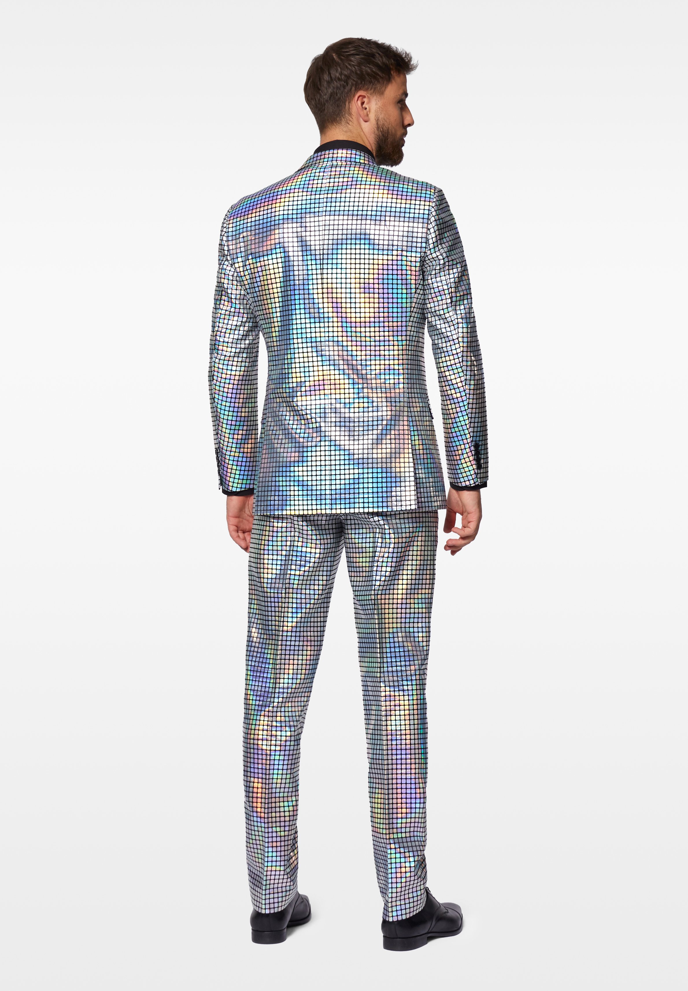 OppoSuits Herren Anzug – Lizenziertes Smiley "Drip" Graffiti-Print Kostüm, Mehrfarbig, Inkl. Blazer, Hose & Krawatte