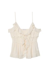 Stradivarius RUFFLED STRAPPY  - Top - beige