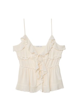 Stradivarius RUFFLED STRAPPY  - Débardeur - beige