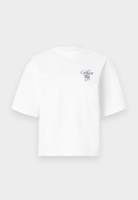 Λευκό κοντομάνικο T-shirt με φαρδιά εφαρμογή και μικρό λογότυπο "Carhartt Wip" σε καλλιγραφικά στην αριστερή πλευρά του στήθους.