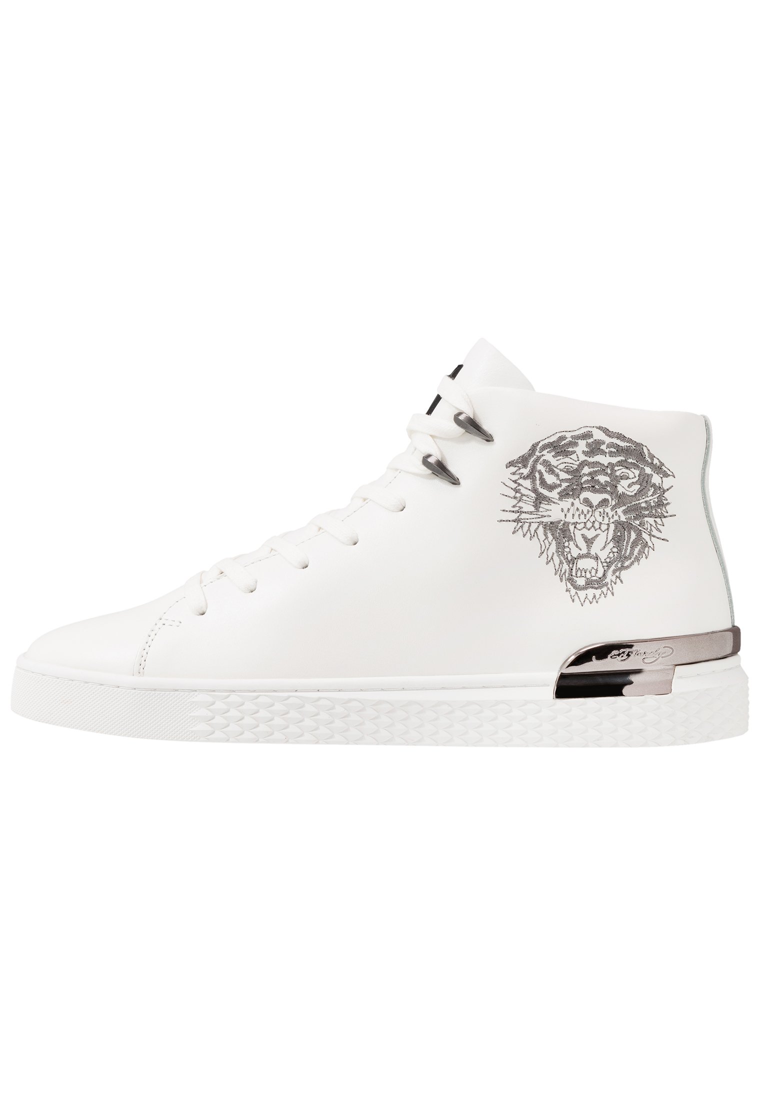 Ed Hardy NEW BEAST TOP - Høye joggesko - white gunmetal Ed Hardy NEW BEAST TOP - Høye joggesko - white gunmetal