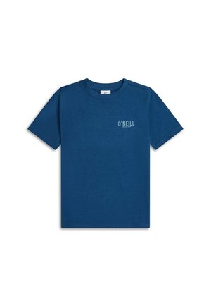 Blue short-sleeve crew neck t-shirt with small white O'Neill logo on the left chest.