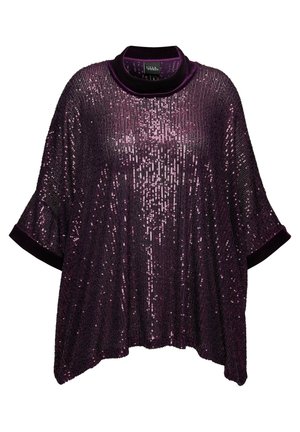 Ulla Popken PAILLETTEN ROLLKRAGEN - Tunic - mulberry