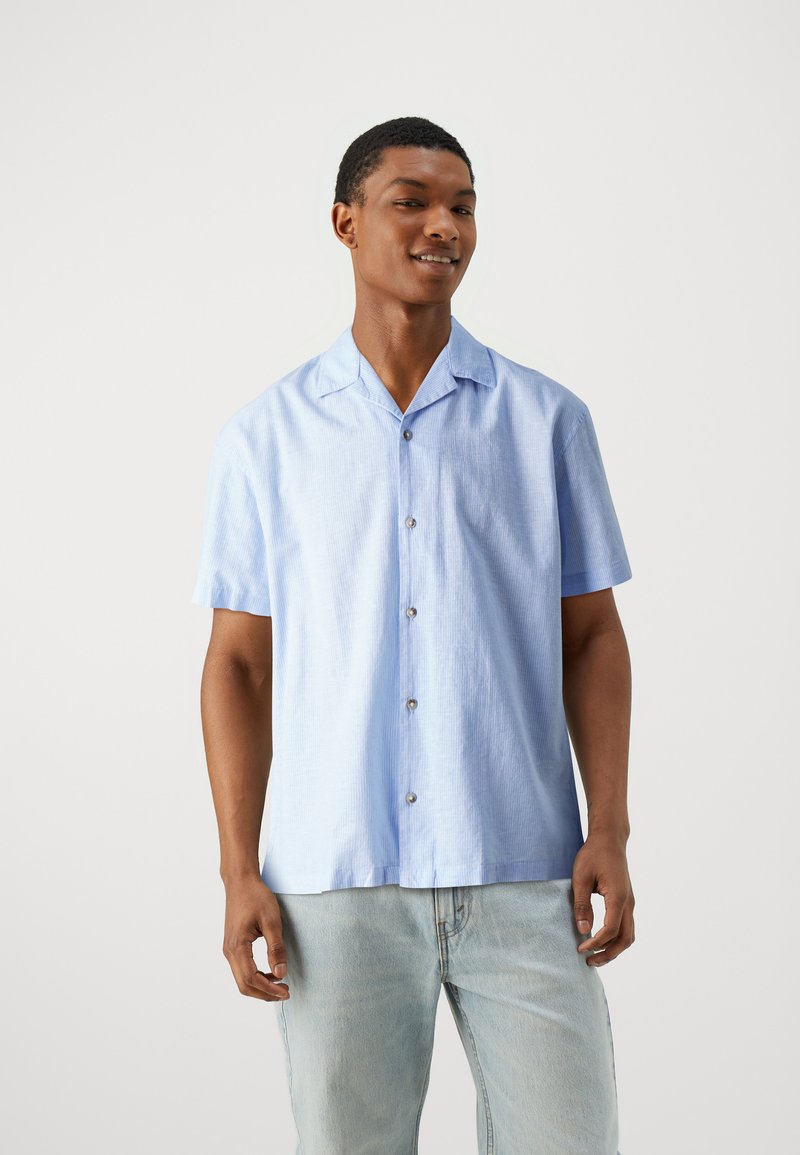 JACK & JONES Jjesummer Linen Shirt Ss Sn Men's Long Sleeve Shirt, Soothing Sea
