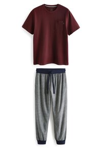Unselected, red navy blue herringbone