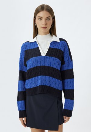 Stickad tröja - dark blue
