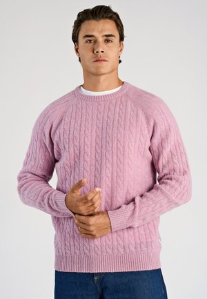 Lindbergh RAGLAN CABLE O-NECK - Jersey de punto - lavender mel