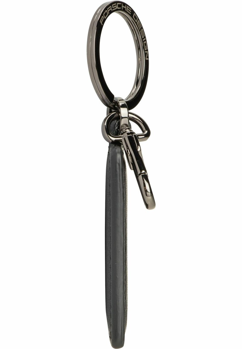 Porte-clés PORSCHE DESIGN - Cercle Noir Cuir Et Métal, élégant Et Sobre