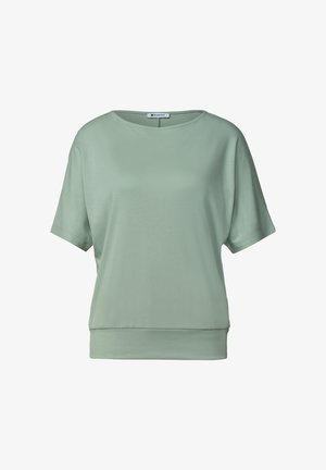Street One, BASIC SHIRT MIT BOAT NECK UND ELASTIKBUND - T-shirt basique - eucalyptus green