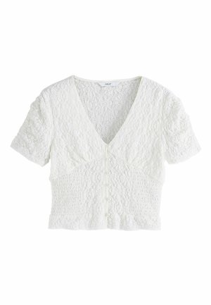 V-NECK SHORT SLEEVE - Blouse - ecru