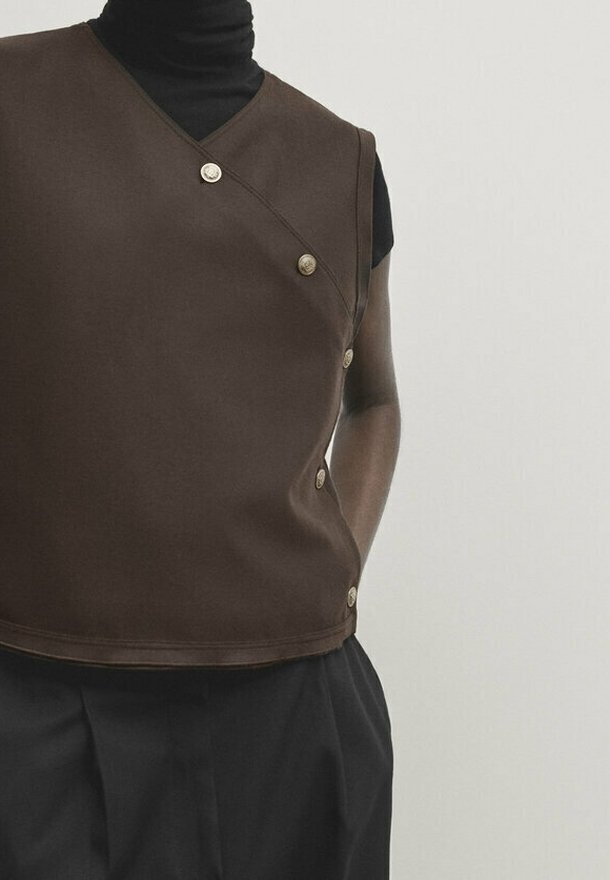 Massimo Dutti Bodywarmer - mottled dark brown